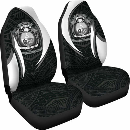 Nauru Polynesian Car Seat Covers - Nauru Spirit (White) - 105905 - YourCarButBetter
