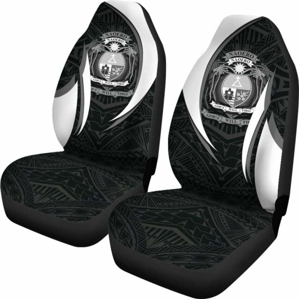 Nauru Polynesian Car Seat Covers - Nauru Spirit (White) - 105905 - YourCarButBetter