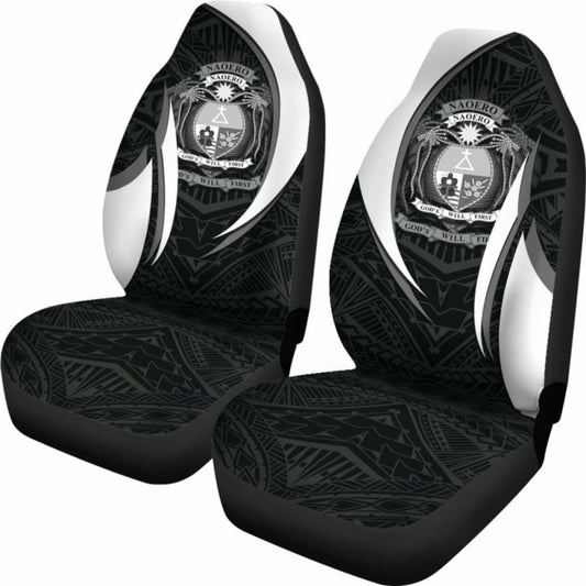Nauru Polynesian Car Seat Covers - Nauru Spirit (White) - 105905 - YourCarButBetter