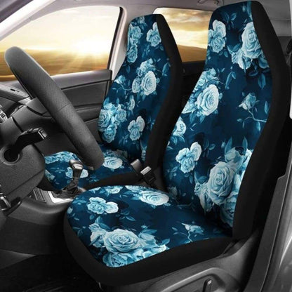 Navy Blue Roses Car Seat Covers 210705