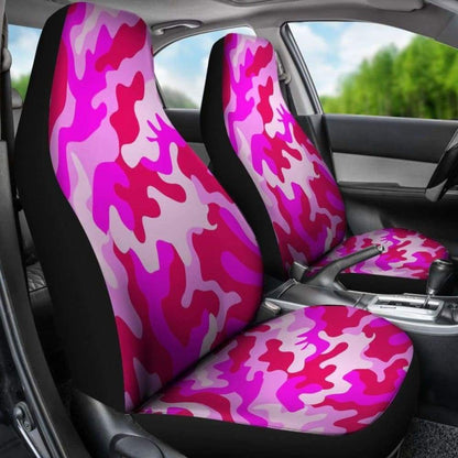 Neon Pink Military Camo Inspired Car Seat Covers Set Of 2 112608