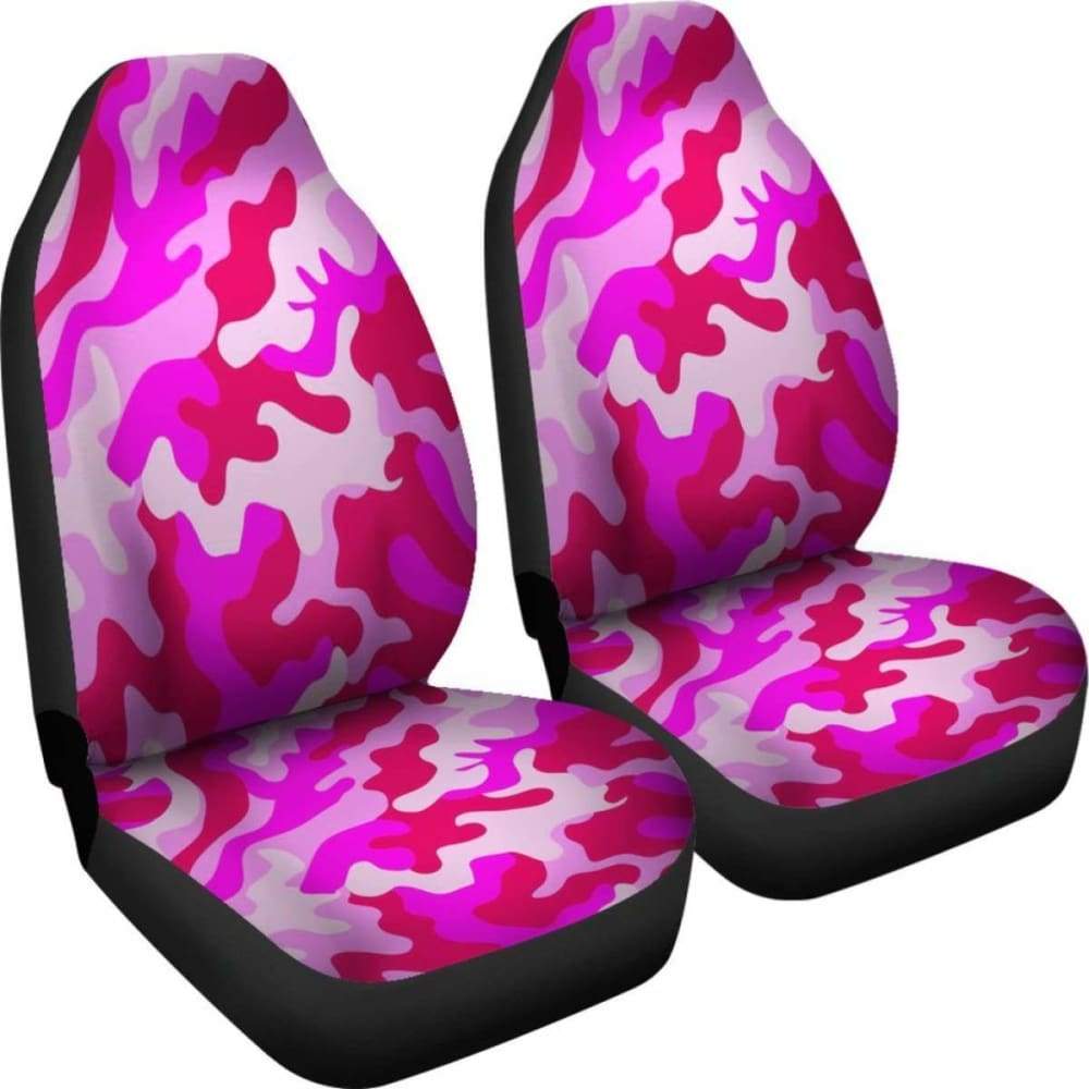 Neon Pink Military Camo Inspired Car Seat Covers Set Of 2 112608