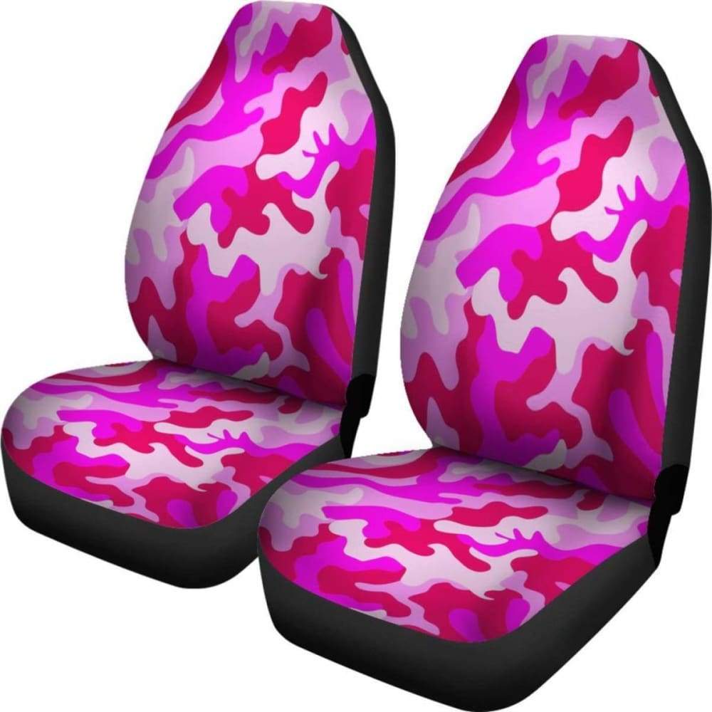 Neon Pink Military Camo Inspired Car Seat Covers Set Of 2 112608