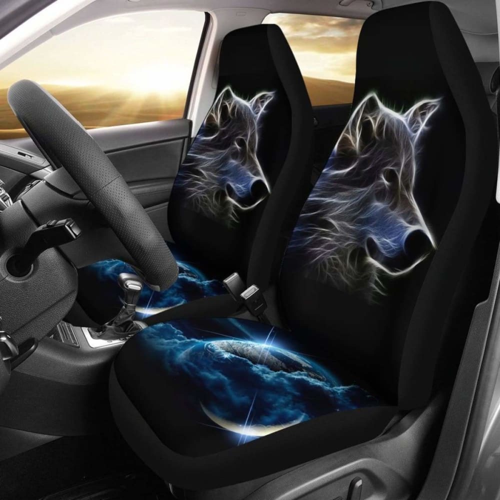 Neon Wolf Car Seat Covers Amazing 200904