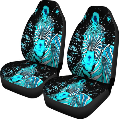 Neon Zebra Car Seat Covers - Piece Front 093223 - YourCarButBetter