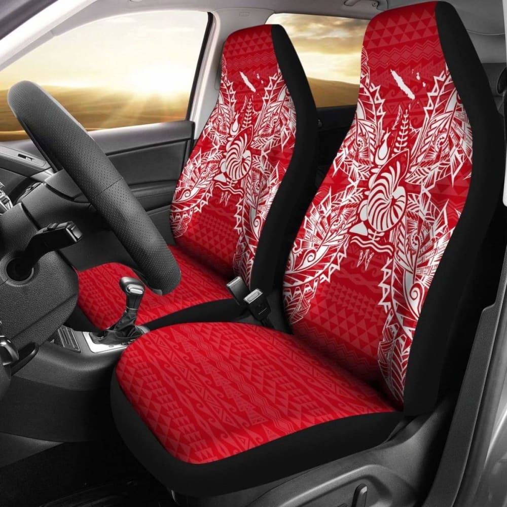 New Caldonia Car Seat Cover - New Caldonia Coat Of Arms Map Red White - 105905 - YourCarButBetter