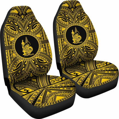New Caledonia Car Seat Cover - New Caledonia Coat Of Arms Polynesian Gold Black 105905 - YourCarButBetter