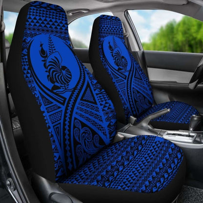New Caledonia Car Seat Cover - New Caledonia Coat Of Arms Polynesian Tattoo Blue - 9 174914 - YourCarButBetter
