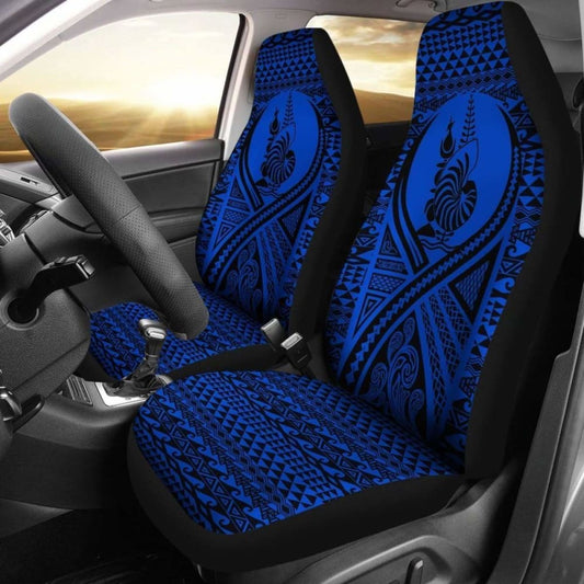New Caledonia Car Seat Cover - New Caledonia Coat Of Arms Polynesian Tattoo Blue - 9 174914 - YourCarButBetter