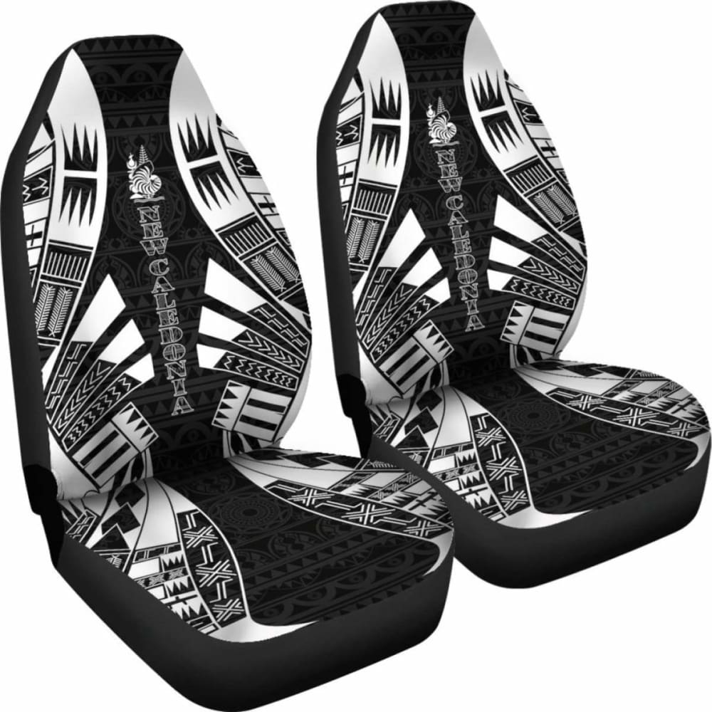 New Caledonia Car Seat Covers - New Caledonia Coat Of Arms Polynesian Tattoo Black - 9 174914 - YourCarButBetter