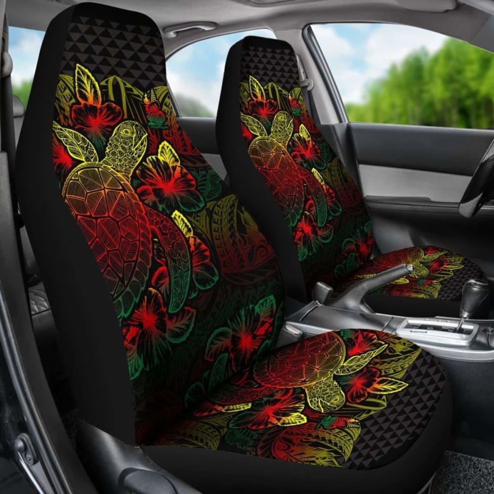 New Caledonia Car Seat Covers - New Caledonia Coat Of Arms Turtle Hibiscus Reggae - New 091114 - YourCarButBetter