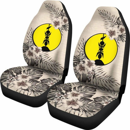 New Caledonia Car Seat Covers The Beige Hibiscus (Set Of Two) 7 232125 - YourCarButBetter