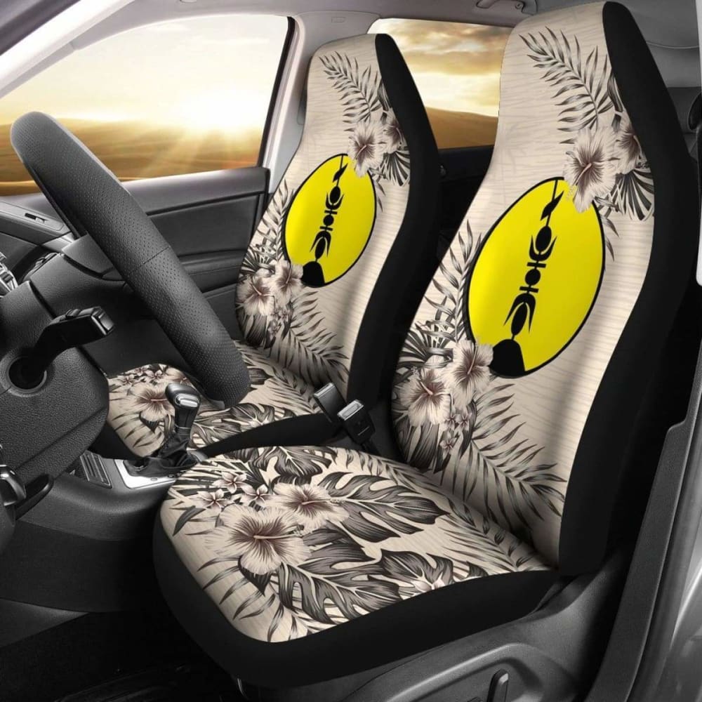 New Caledonia Car Seat Covers The Beige Hibiscus (Set Of Two) 7 232125 - YourCarButBetter