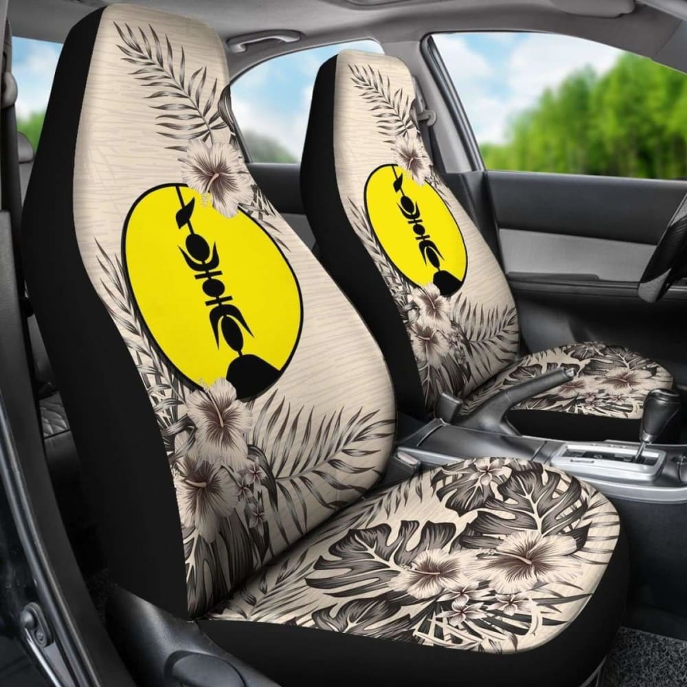 New Caledonia Car Seat Covers The Beige Hibiscus (Set Of Two) 7 232125 - YourCarButBetter