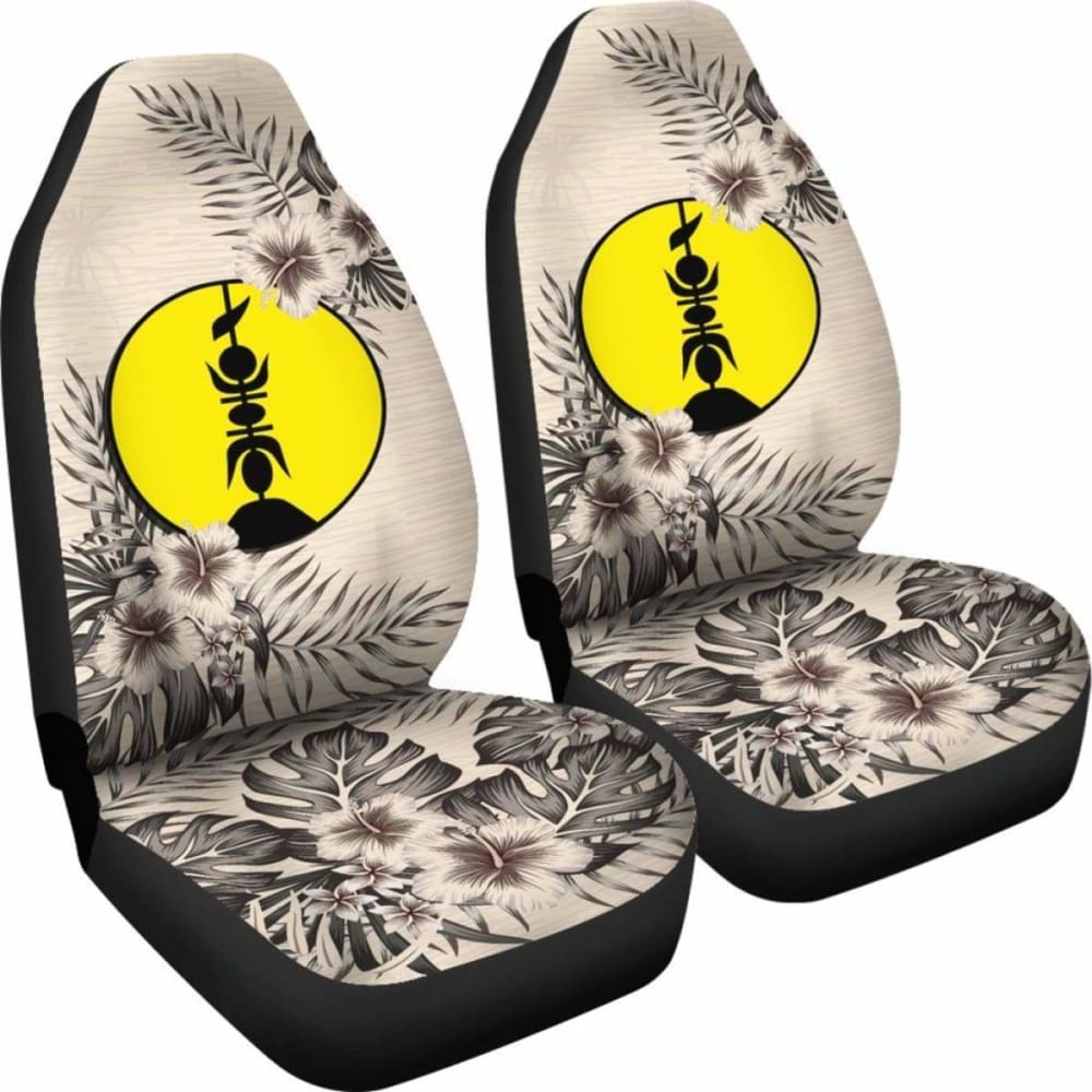 New Caledonia Car Seat Covers The Beige Hibiscus (Set Of Two) 7 232125 - YourCarButBetter