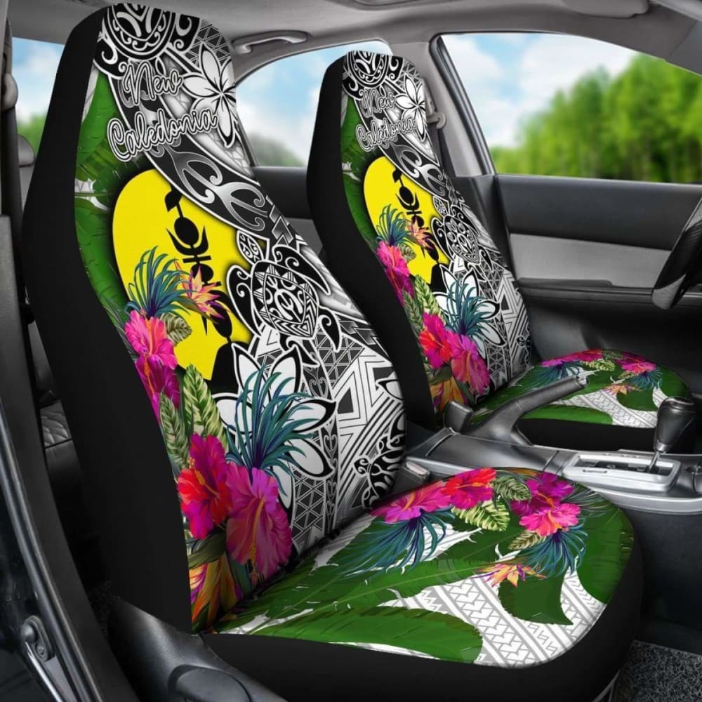 New Caledonia Car Seat Covers White - Turtle Plumeria Banana Leaf - 091114 - YourCarButBetter