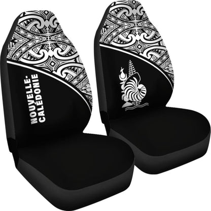 New Caledonia Polynesian Car Seat Covers - Black Curve - 105905 - YourCarButBetter