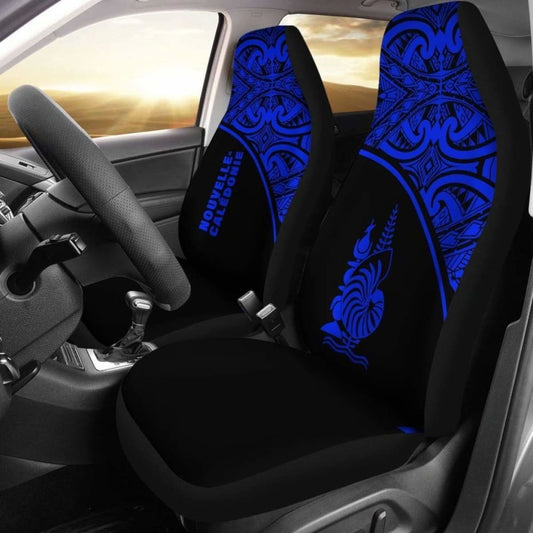 New Caledonia Polynesian Car Seat Covers - Blue Curve - 105905 - YourCarButBetter