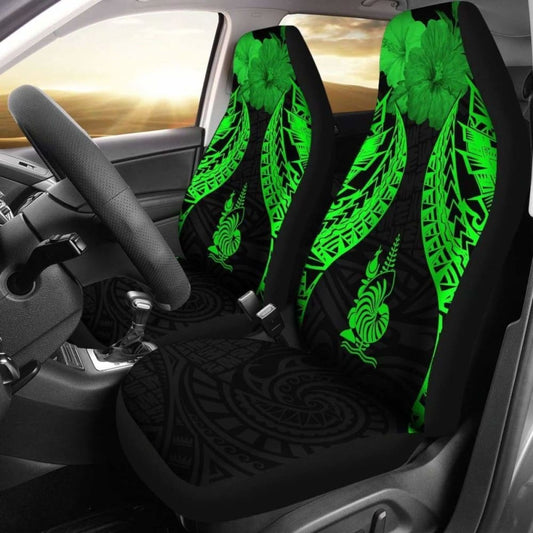 New Caledonia Polynesian Car Seat Covers Pride Seal And Hibiscus Green - 232125 - YourCarButBetter