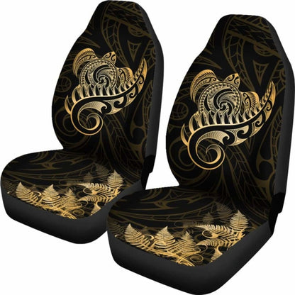 New Zealand Car Seat Covers - Aotearoa Maori Turtle Silver Fern Gold Awesome 091114 - YourCarButBetter