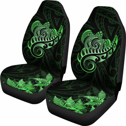New Zealand Car Seat Covers - Aotearoa Maori Turtle Silver Fern Green Awesome 091114 - YourCarButBetter