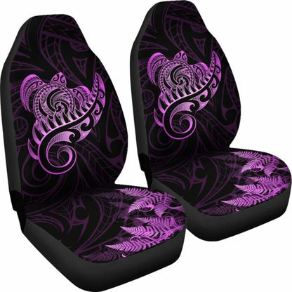 New Zealand Car Seat Covers - Aotearoa Maori Turtle Silver Fern Pink Awesome 091114 - YourCarButBetter