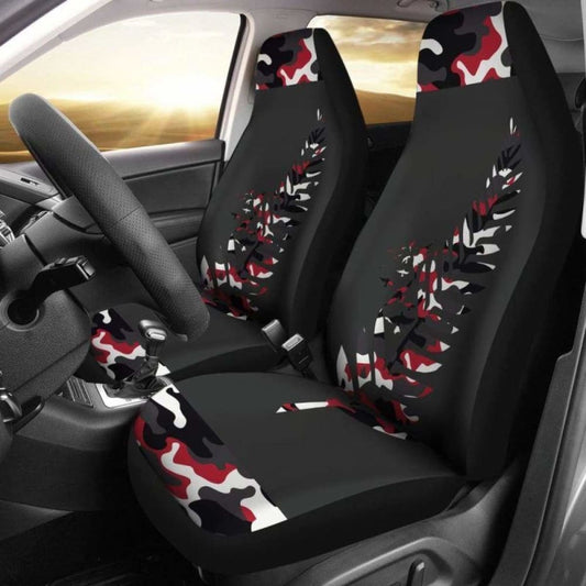 New Zealand Silver Fern With Camo Style Car Seat Covers Amazing 112608