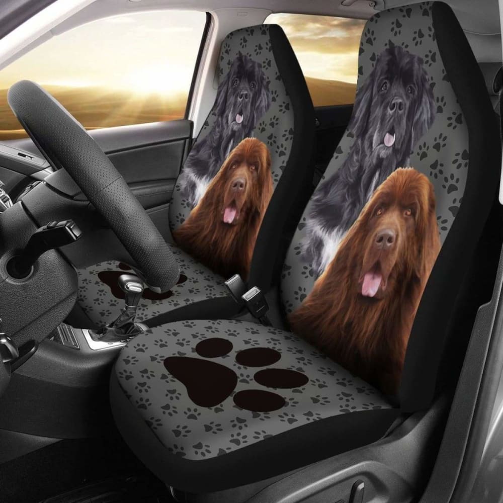 Newfoundland Paw Print Car Seat Cover 161012