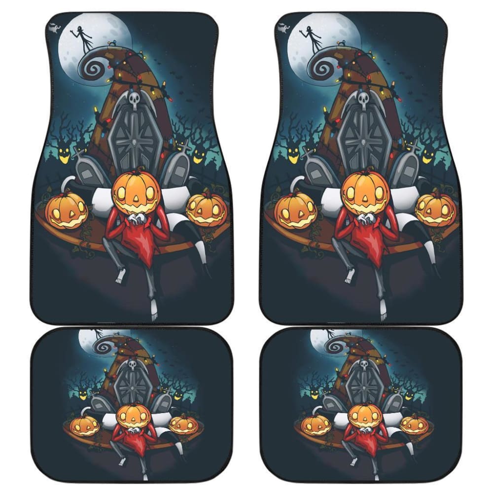 Nightmare Before Christmas Front And Back Car Mats 2 101819 - YourCarButBetter