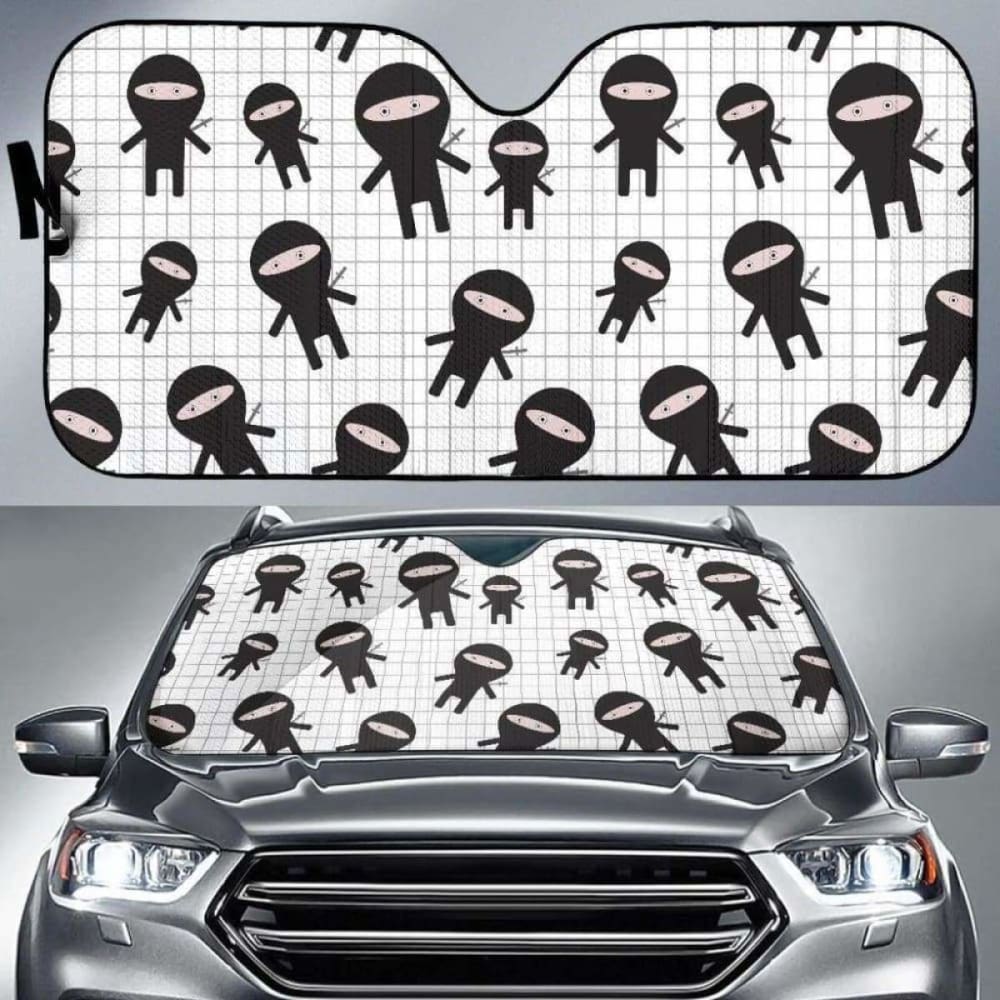 Ninja Pattern Plaid Background Car Auto Sun Shades 102507 - YourCarButBetter