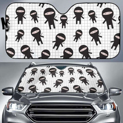 Ninja Pattern Plaid Background Car Auto Sun Shades 102507 - YourCarButBetter