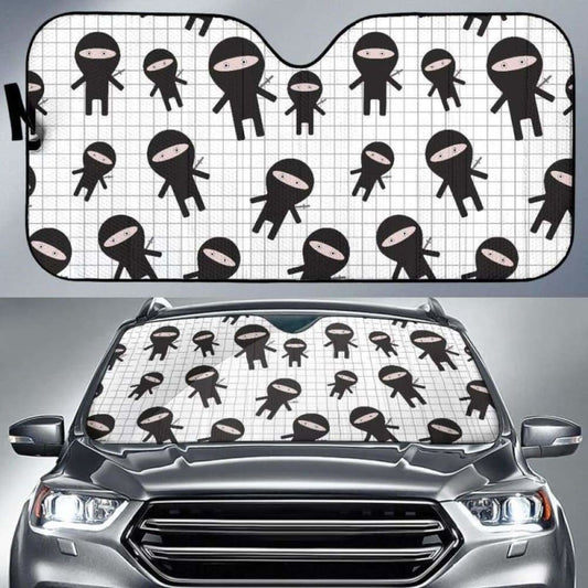 Ninja Pattern Plaid Background Car Auto Sun Shades 102507 - YourCarButBetter