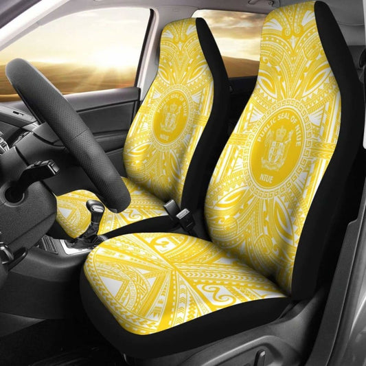 Niue Car Seat Cover - Niue Coat Of Arms Polynesian Flag Color 105905 - YourCarButBetter