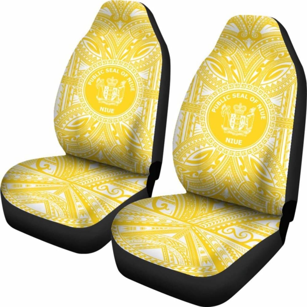 Niue Car Seat Cover - Niue Coat Of Arms Polynesian Flag Color 105905 - YourCarButBetter