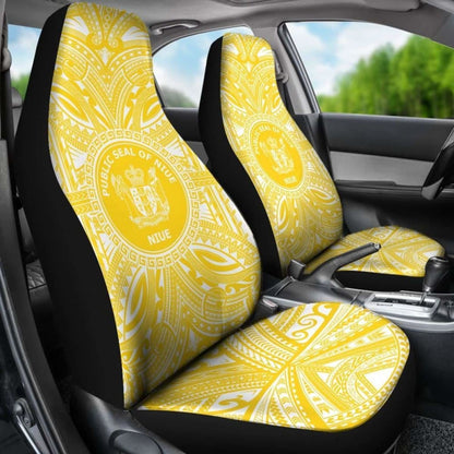 Niue Car Seat Cover - Niue Coat Of Arms Polynesian Flag Color 105905 - YourCarButBetter