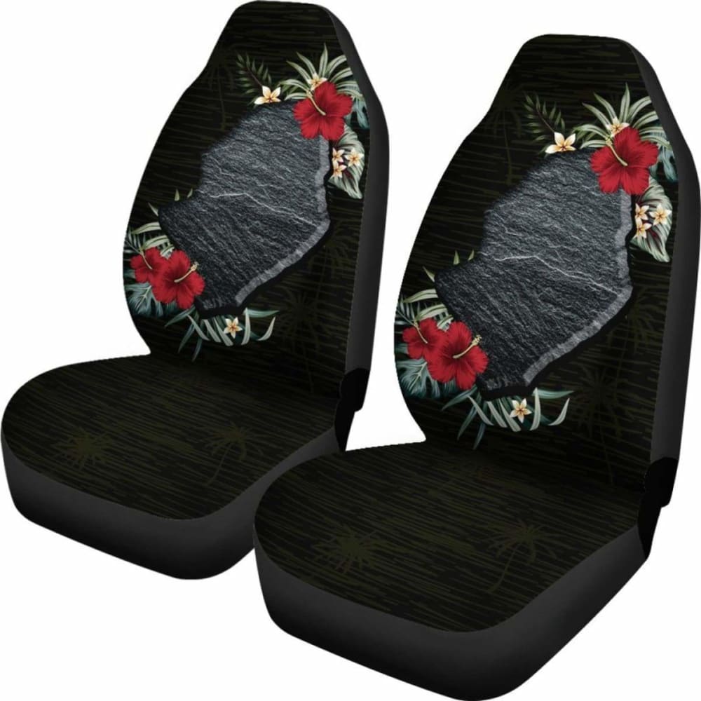 Niue Car Seat Covers - Niue Hibiscus Map - 232125 - YourCarButBetter