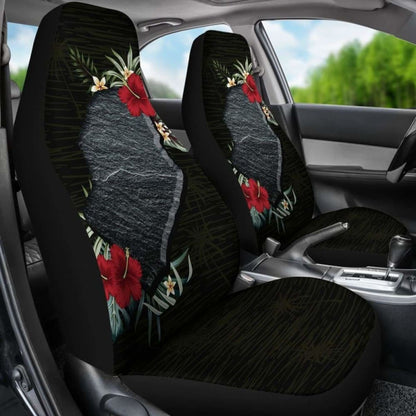 Niue Car Seat Covers - Niue Hibiscus Map - 232125 - YourCarButBetter