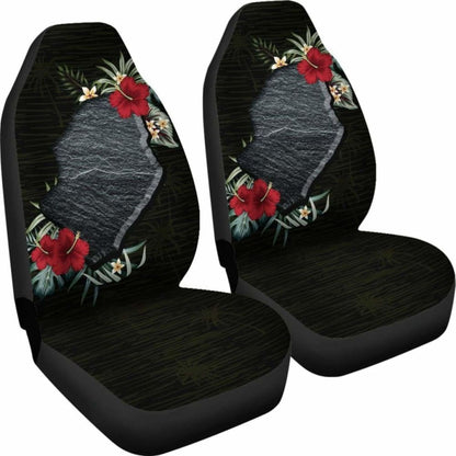 Niue Car Seat Covers - Niue Hibiscus Map - 232125 - YourCarButBetter
