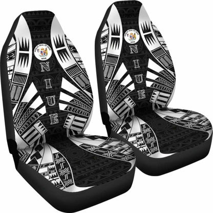 Niue Car Seat Covers - Niue Seal Polynesian Tattoo Black - 9 174914 - YourCarButBetter