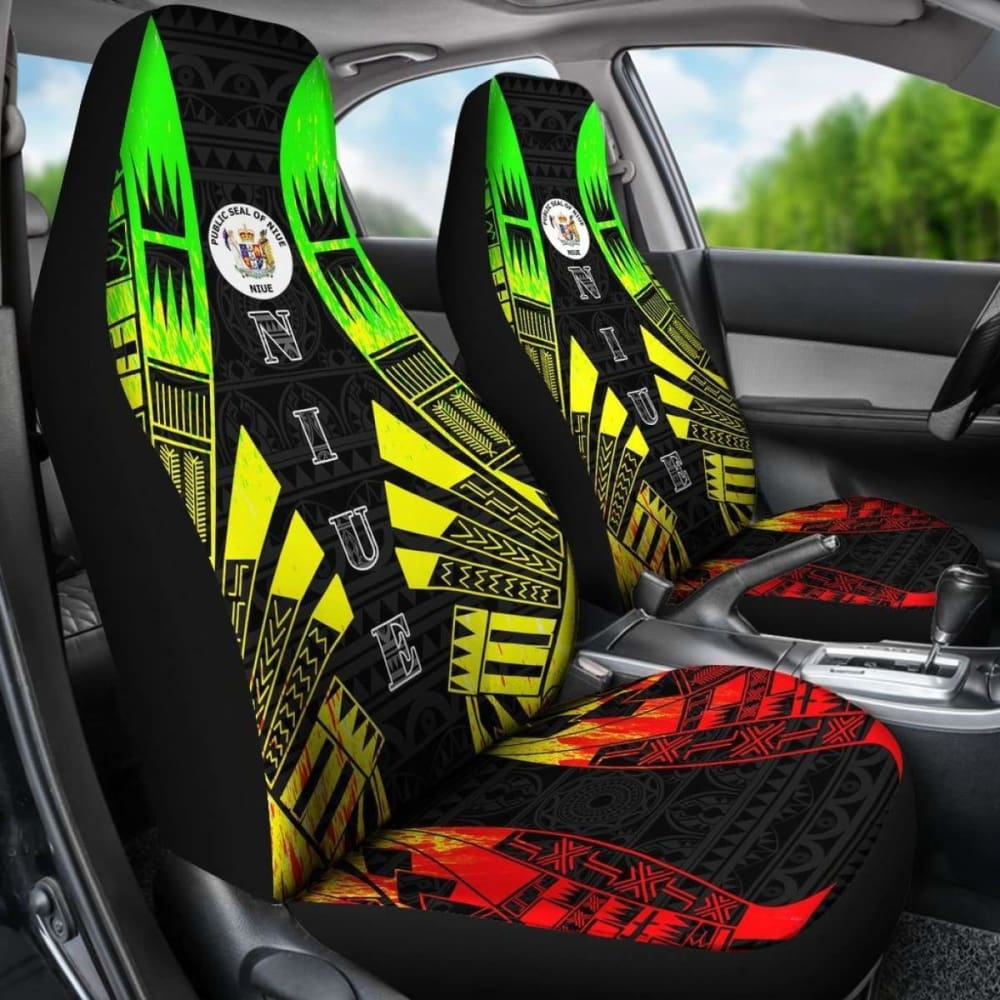 Niue Car Seat Covers - Niue Seal Polynesian Tattoo Reggae - 9 174914 - YourCarButBetter
