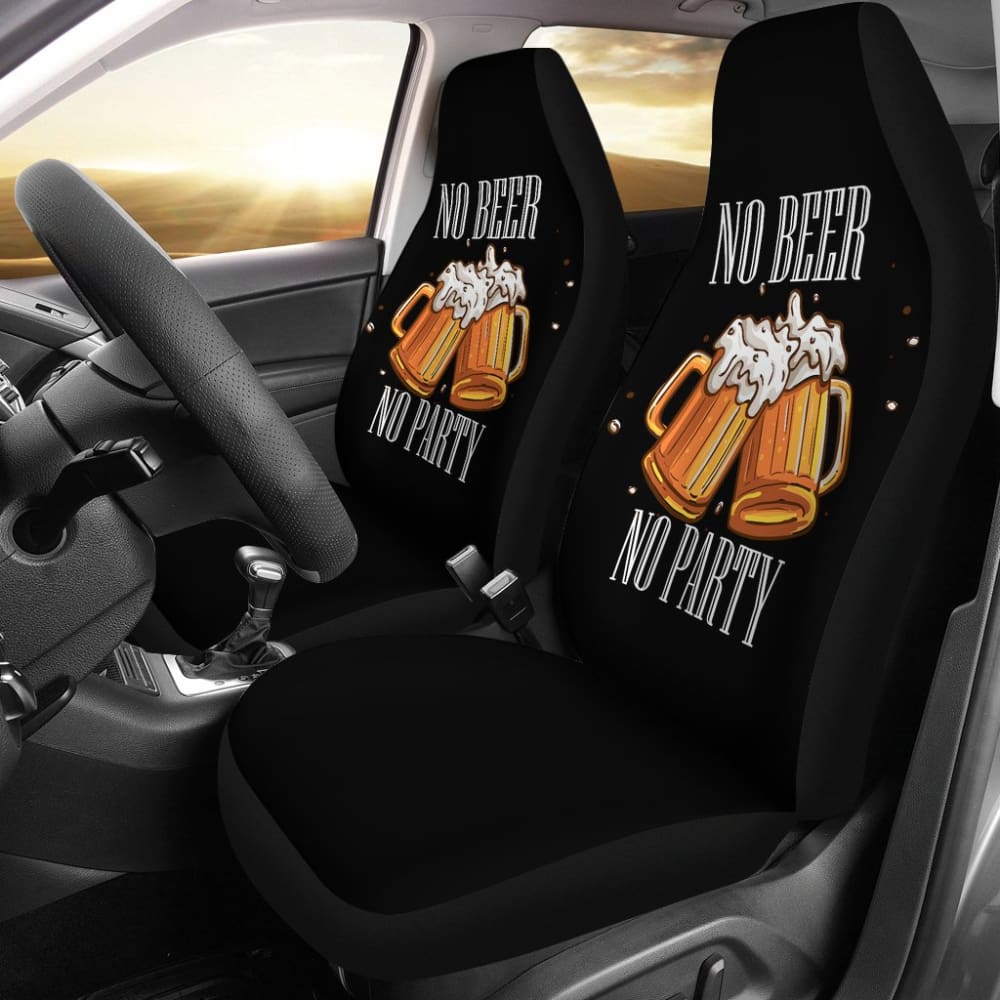 No Beer No Party Alcoholic Drunk Funny Car Seat Covers 210206 - YourCarButBetter