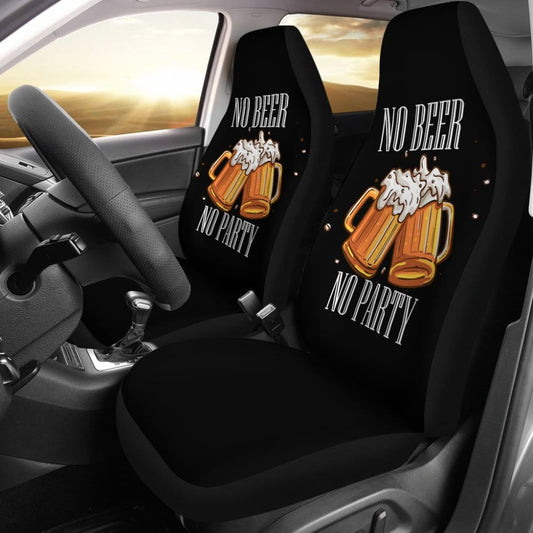 No Beer No Party Alcoholic Drunk Funny Car Seat Covers 210206 - YourCarButBetter