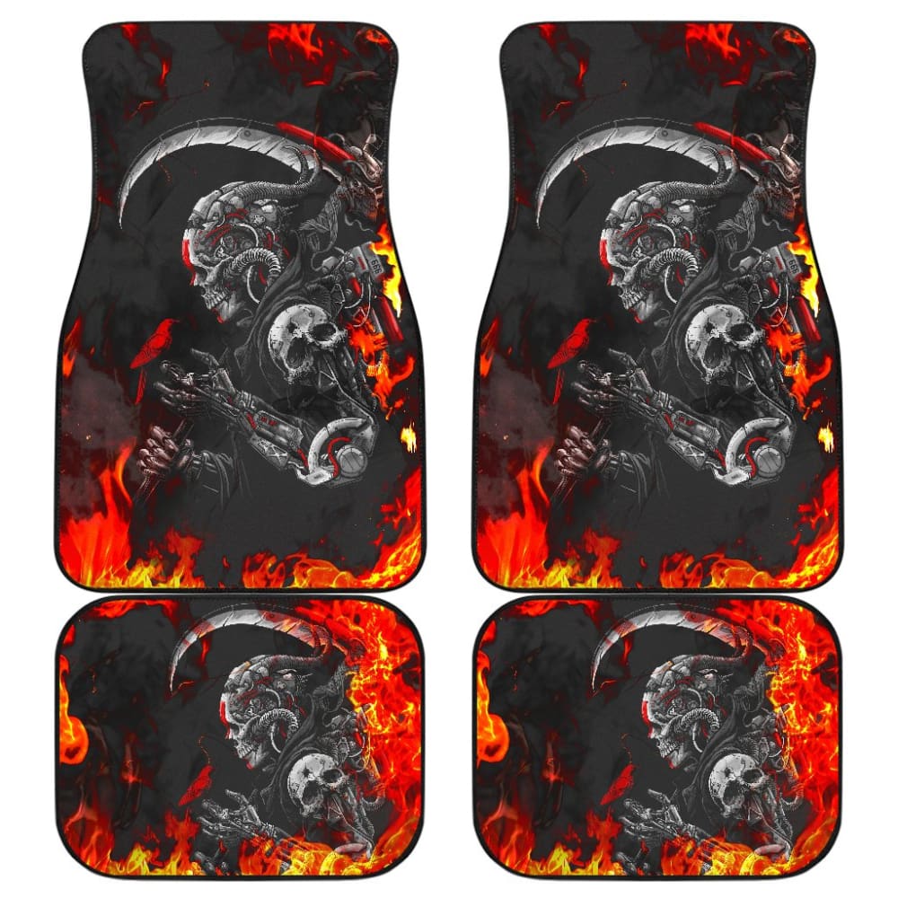 No One Can Stop Flame Grim Reaper Car Floor Mats 212102 - YourCarButBetter
