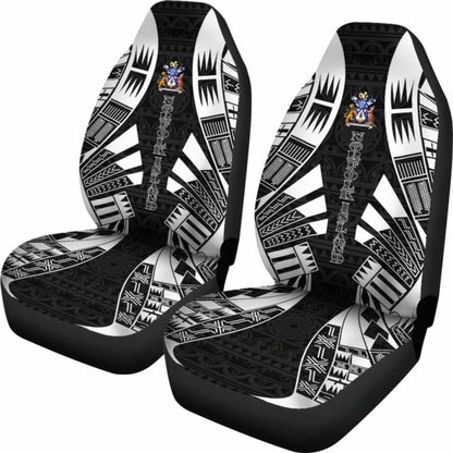 Norfolk Island Car Seat Covers - Norfolk Island Coat Of Arms Polynesian Tattoo Black - 9 174914 - YourCarButBetter
