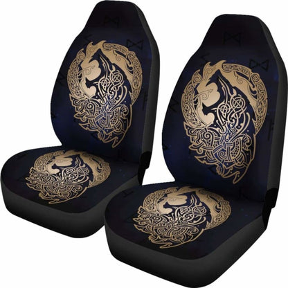Norse Viking Car Seat Covers - Viking Wolf Celtic Galaxy Car Seat Covers Amazing 105905 - YourCarButBetter