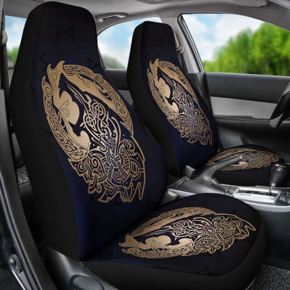 Norse Viking Car Seat Covers - Viking Wolf Celtic Galaxy Car Seat Covers Amazing 105905 - YourCarButBetter