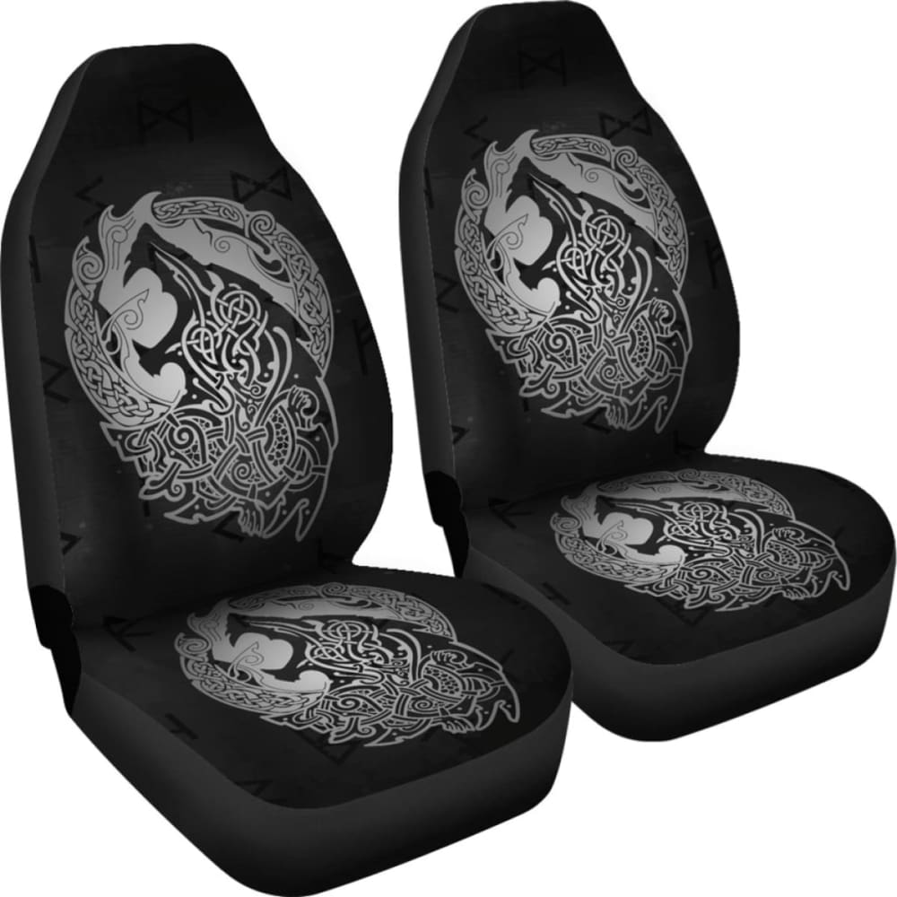 Norse Viking Car Seat Covers - Viking Wolf Celtic Galaxy Car Seat Covers Gray Amazing 105905 - YourCarButBetter