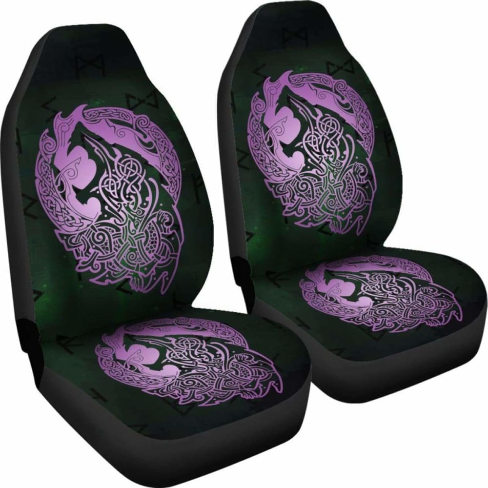 Norse Viking Car Seat Covers - Viking Wolf Celtic Galaxy Car Seat Covers Pink Amazing 105905 - YourCarButBetter