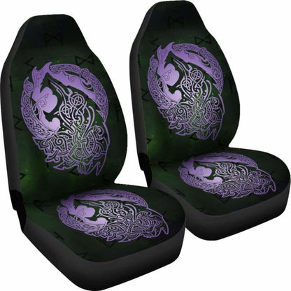 Norse Viking Car Seat Covers - Viking Wolf Celtic Galaxy Car Seat Covers Violet Amazing 105905 - YourCarButBetter
