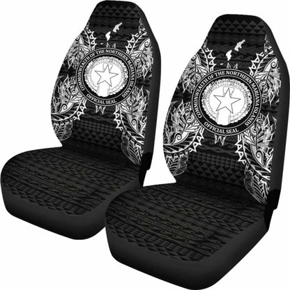 Northern Mariana Islands Car Seat Cover - C N M I Seal Map Black - 105905 - YourCarButBetter